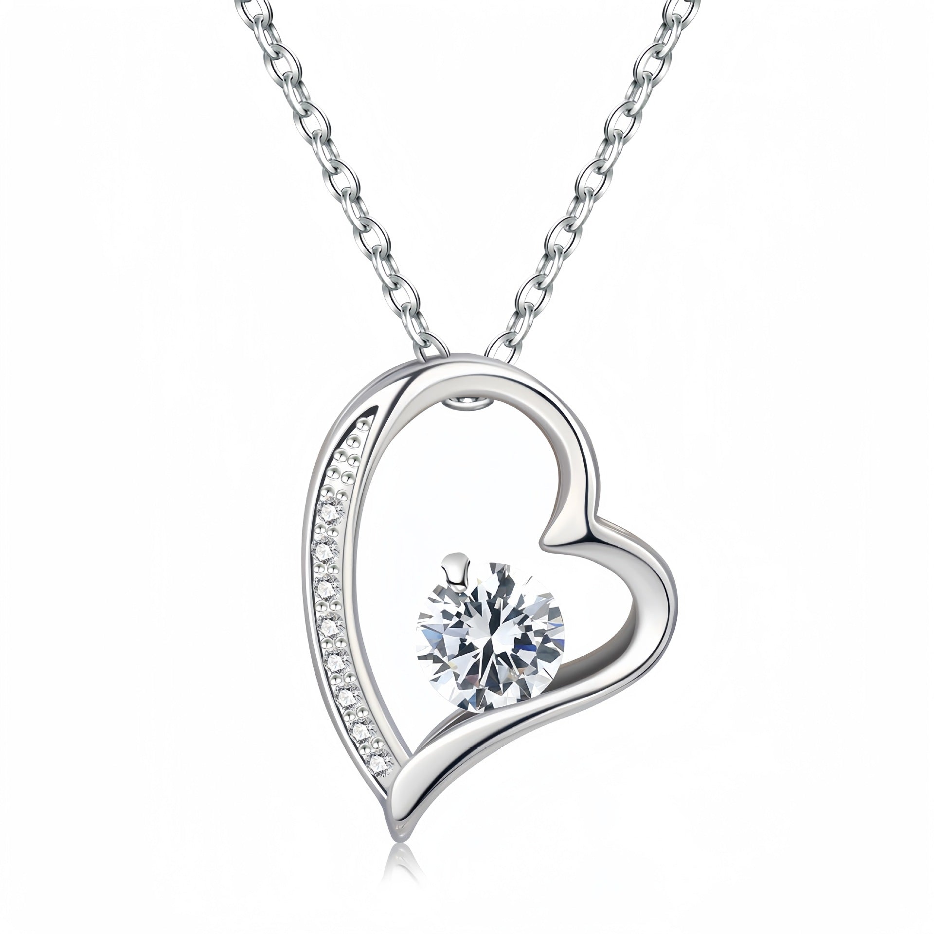 Minimaliste incrusté de diamants Stylish Polyvalent pendentif en acier inoxydable