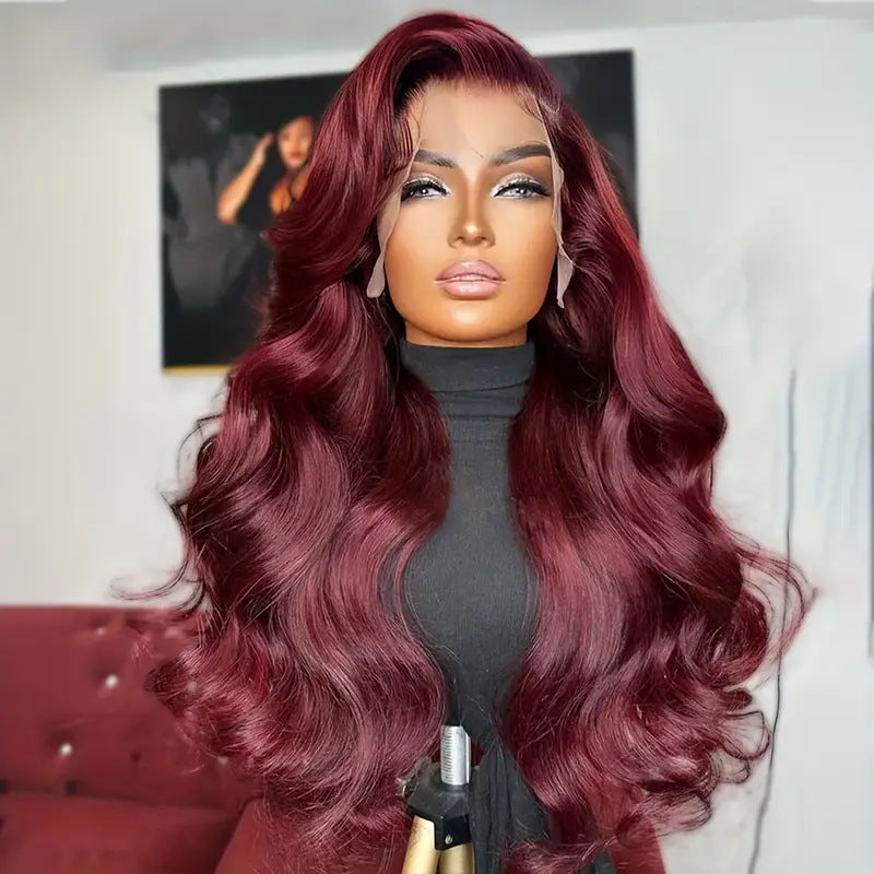 Perruque à dents avant Femmes moyenne Grande vague Long cheveux bouclés