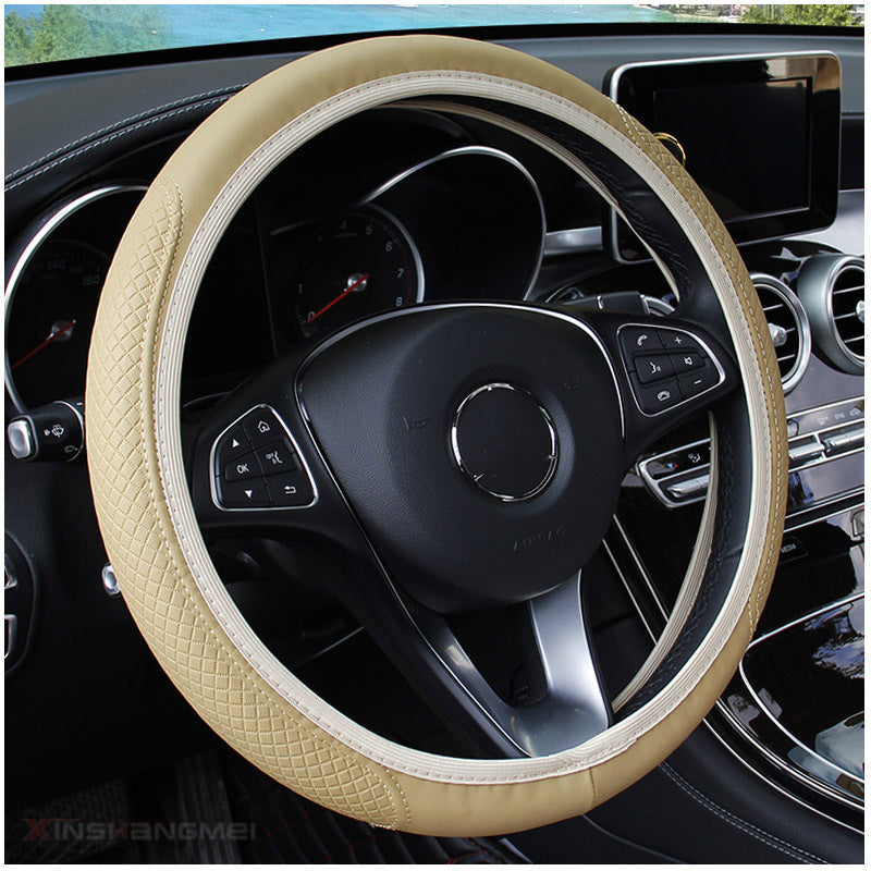 Couverture de volant de voiture Fibre en cuir double cercle