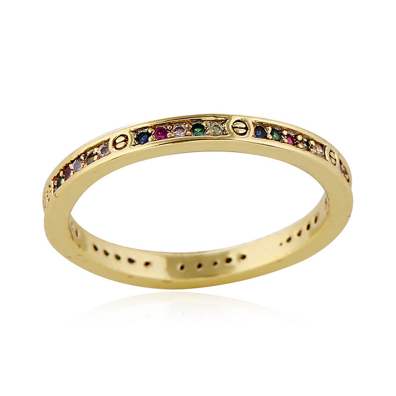 Bague femme mode avec des pierres de Zircon colorées