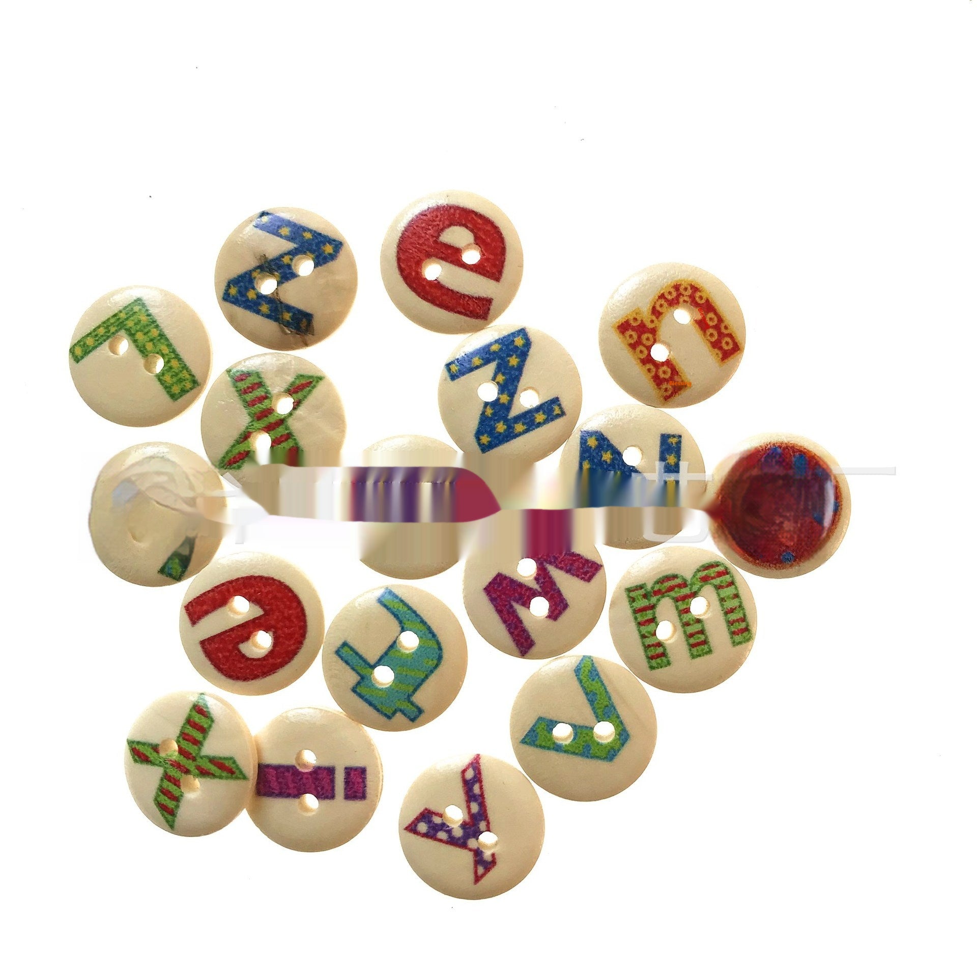 Anglais Alphabet éducation précoce bouton bois