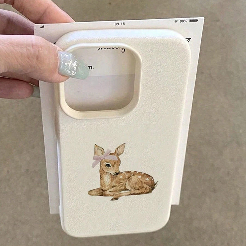 Cartoon créatif Deer modèle de peau boîtier de téléphone en silicone