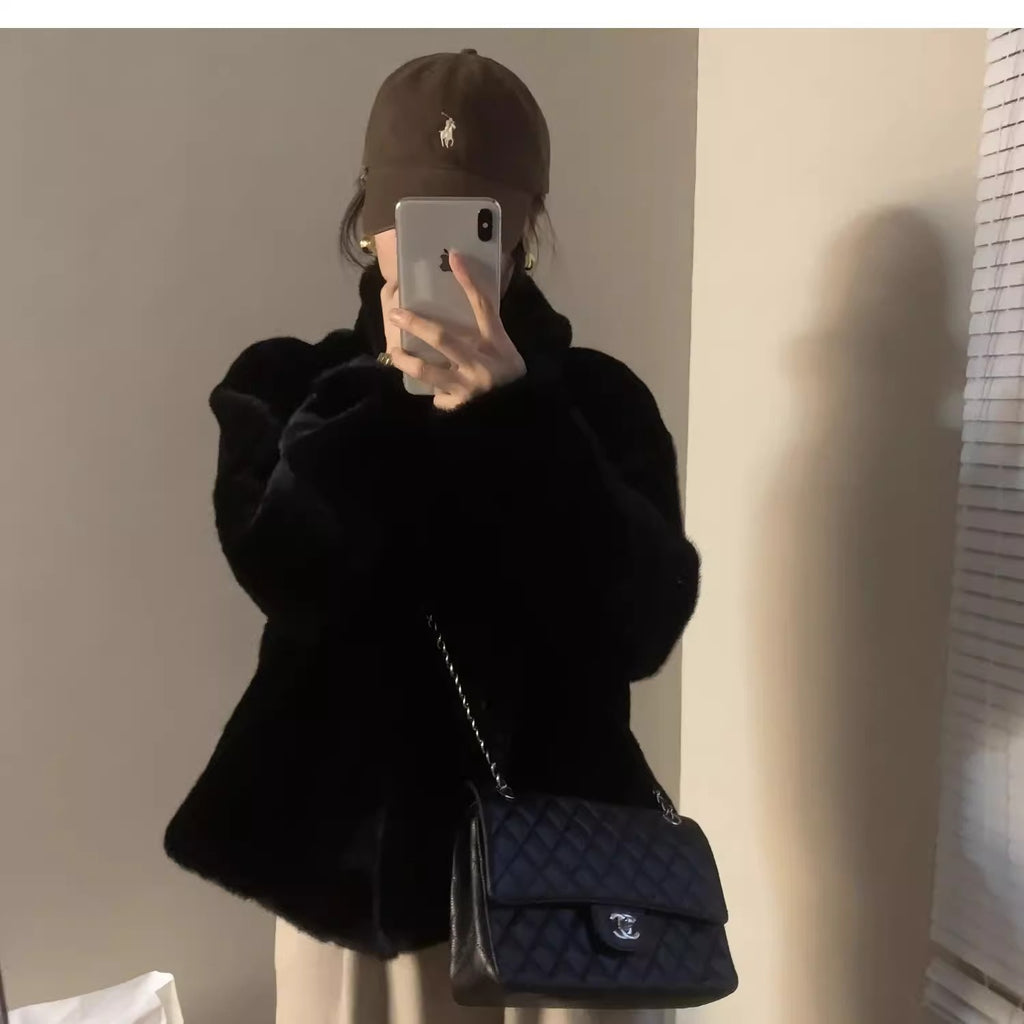 Manteau de collier coupé pour femmes