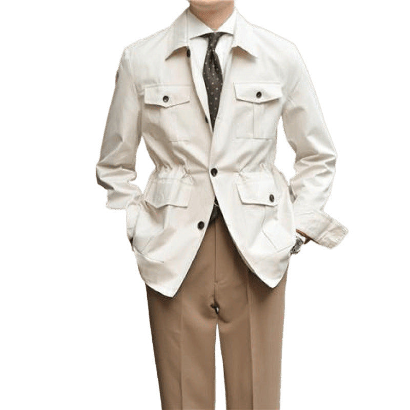 Vêtements de travail occasionnels Veste Pu Handsome Lapel Retro Easy Matching Coat