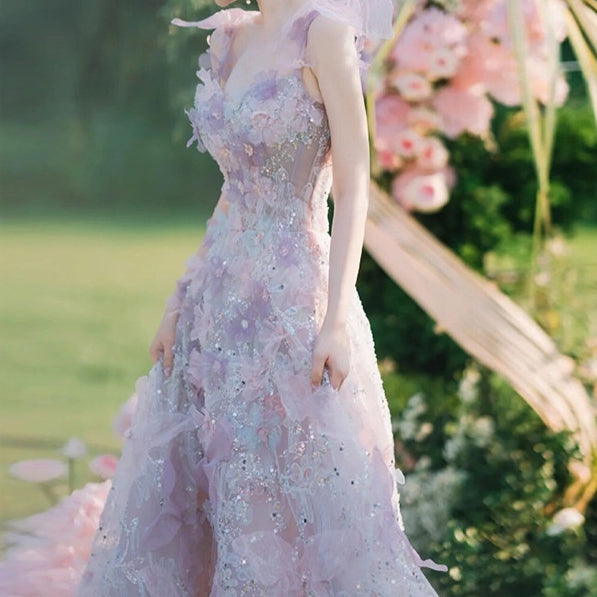 Robe de Toast Dentelle A- Style de ligne mariage mariage fiançailles robe de soirée