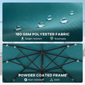Parapluie extérieur Patio de 9,7 pieds avec lumières solaires LED