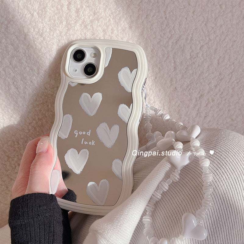 Wavy Edge Love Mirror all-inclusive silicone phone case