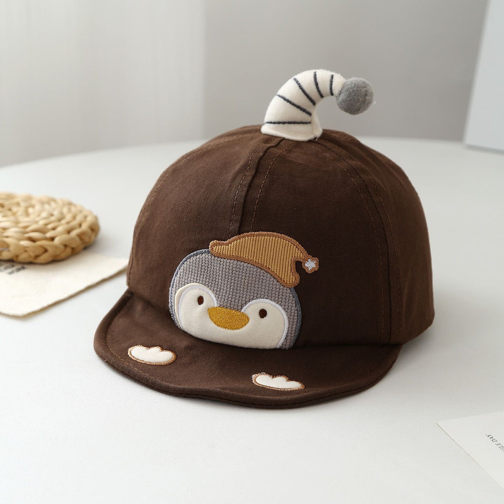 Été Penguin enfant brodé rayé Jujju doux et mignon style occasionnel Baseball Ca