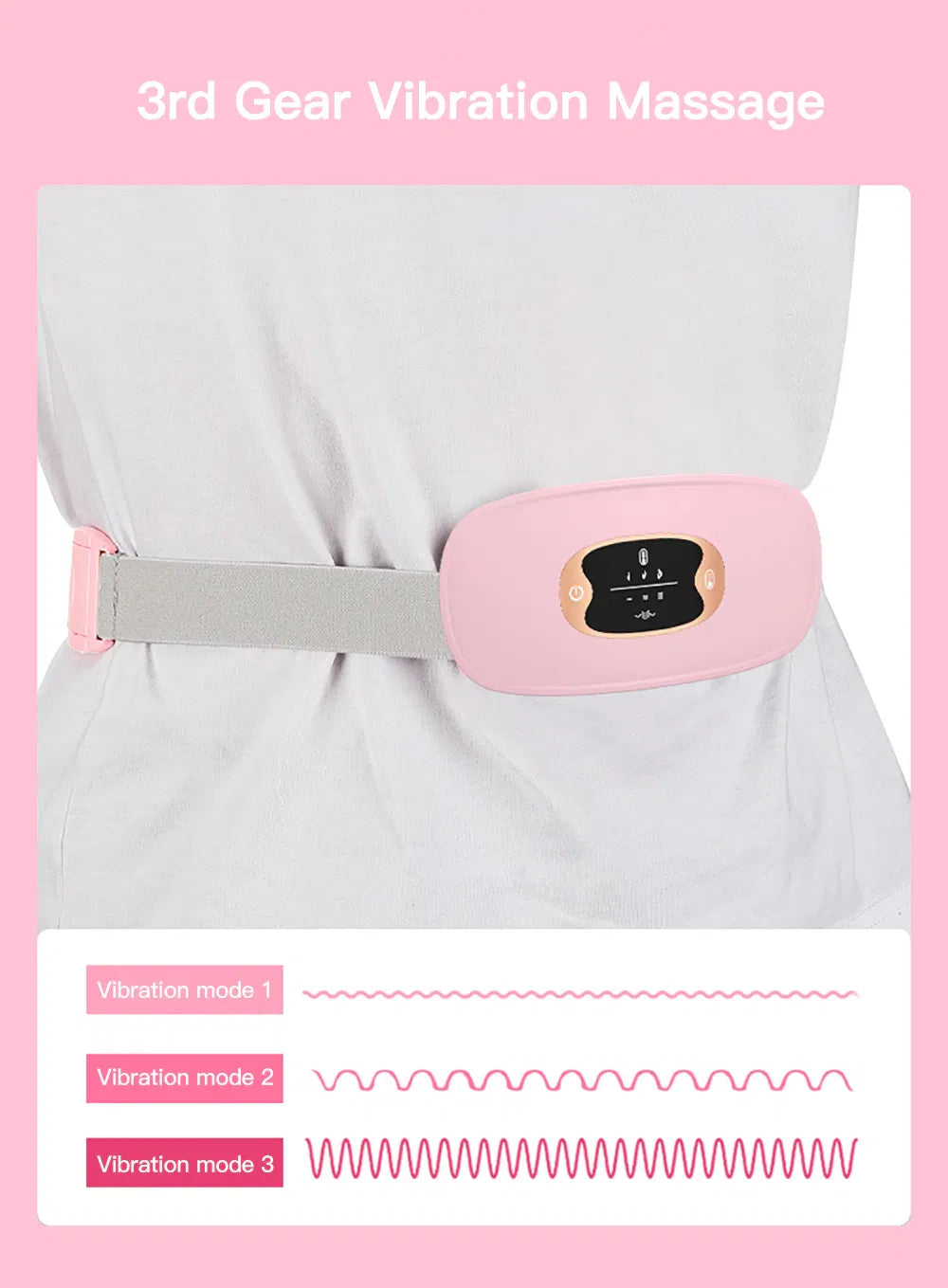 Ceinture de coussinet de vibration pour le chauffage électrique pendant la période de soulagement de la douleur Crampes US