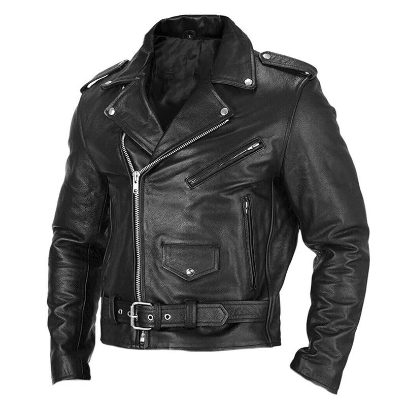 Vêtements en cuir pour hommes de moto Printemps et automne