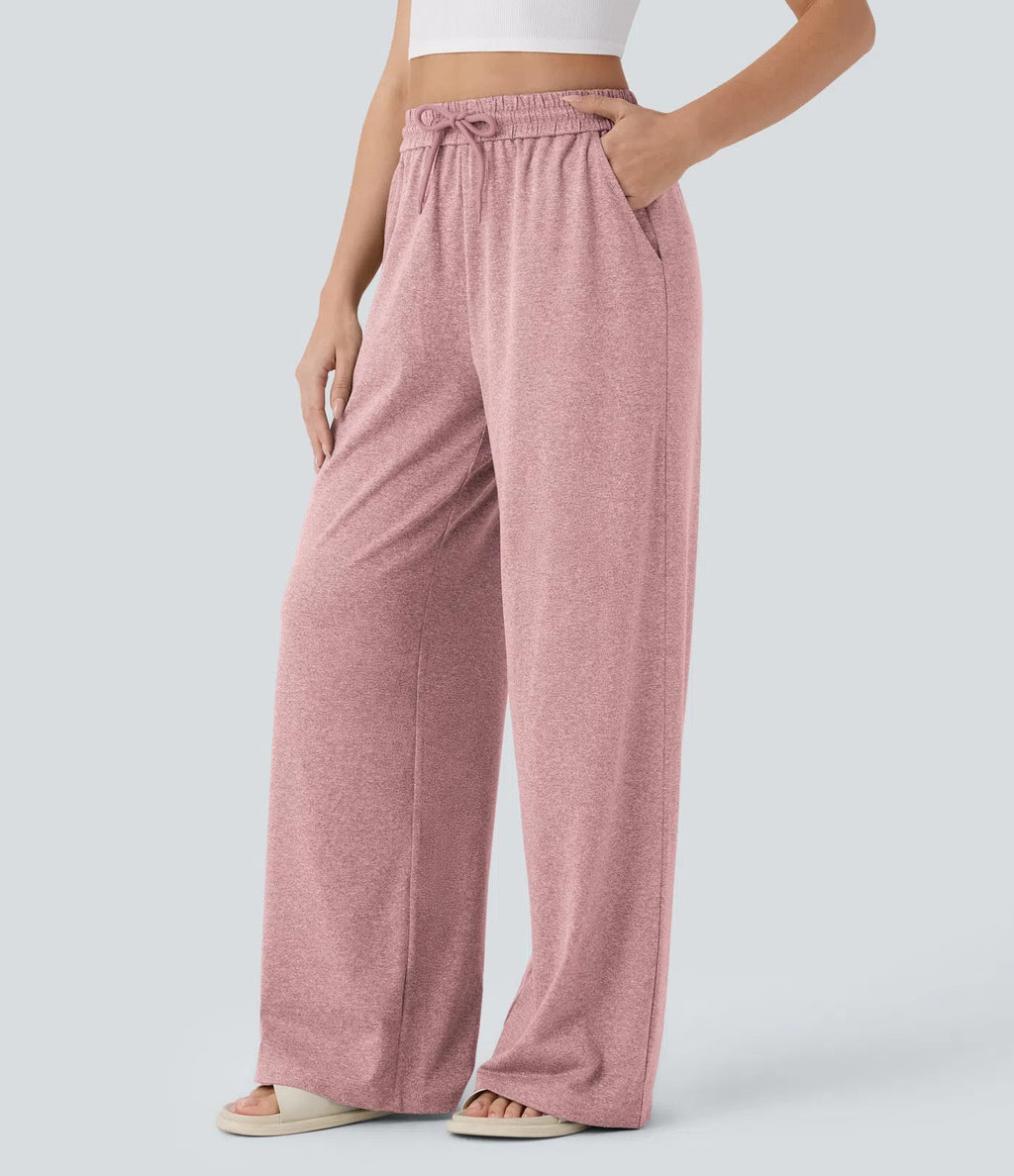 Pantalons à jambes droites pour femmes Solide-couleur