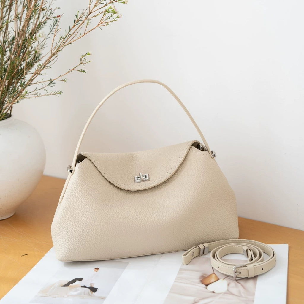 Véritable sac transversal polyvalent en cuir de navette pour femmes