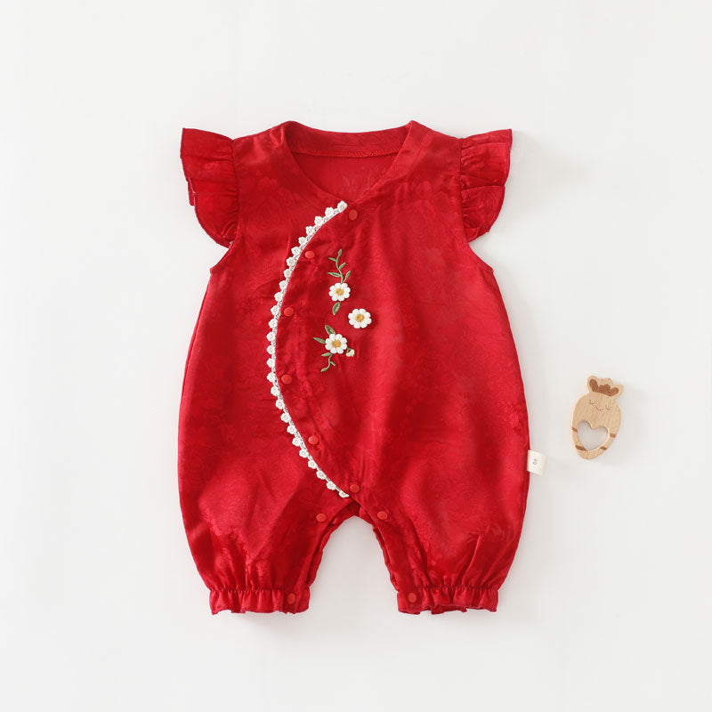 Bébé Coton Onésie Sans os Bodysuit Manches longues Premier mois Vêtements de nuit pour garçons et filles