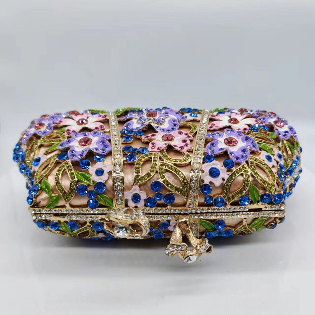 Dripping Oil Diamond Soiring Bag Enamel Color Flower Clutch