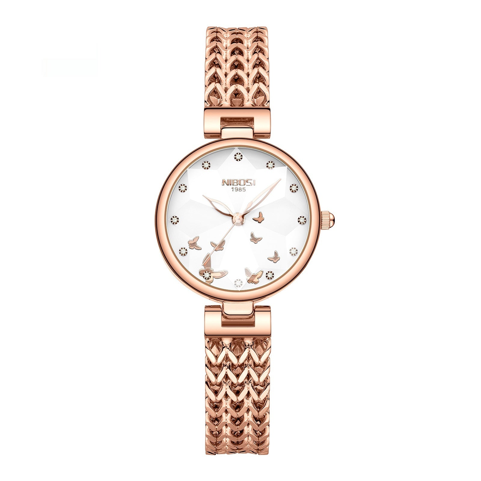 Stylish Niche Femmes Montre imperméable avec une bande d'acier