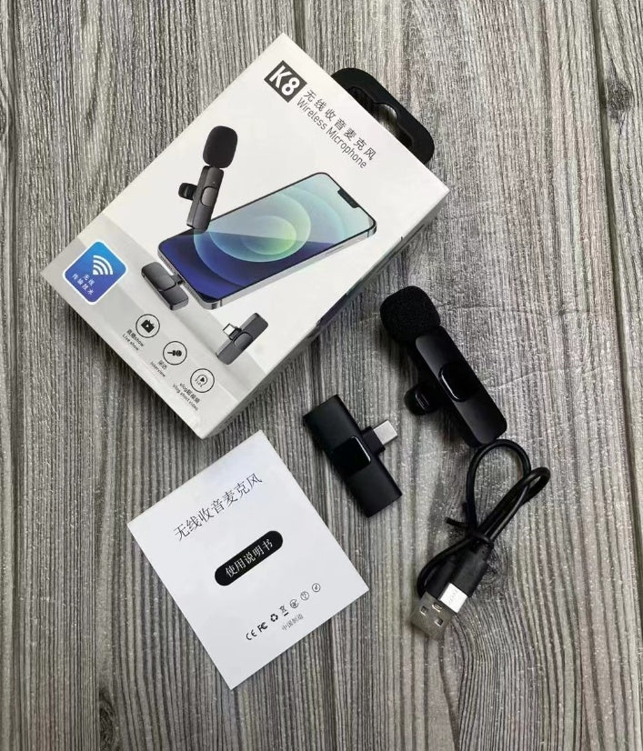 Clip de collier Microphone d'enregistrement vidéo extérieur Microphone sans fil