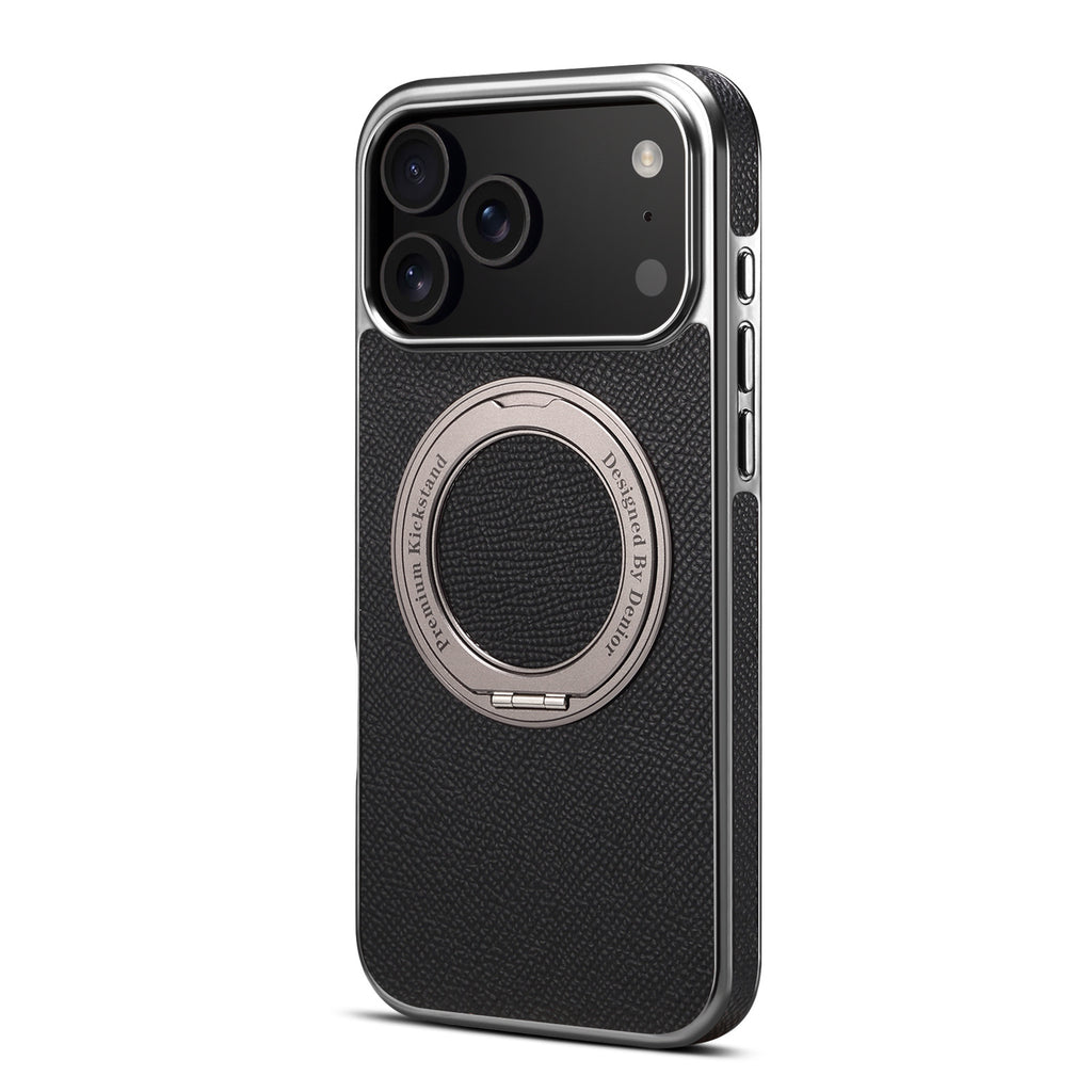 Boîtier de téléphone magnétique en cuir véritable denior