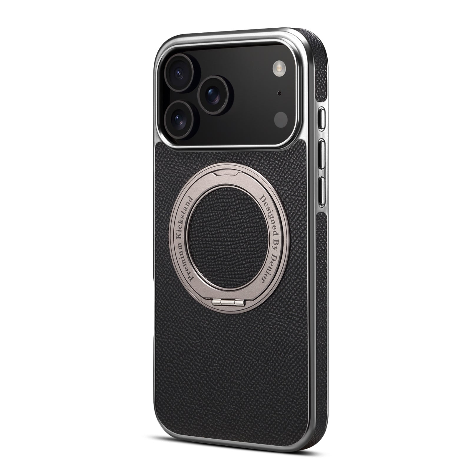Boîtier de téléphone magnétique en cuir véritable denior