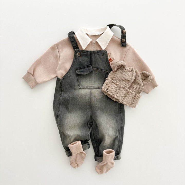 Garçons et filles Petits et plus âgés Retro Jeans Douces Une pièce Casual