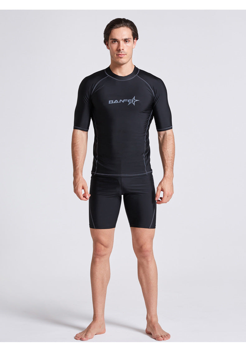 Maillot de bain à moitié manches à séchage rapide Snorkeling Surf Maillot de bain