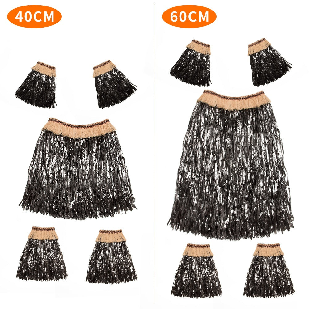 Hawaiian Style Grass Skirt Set