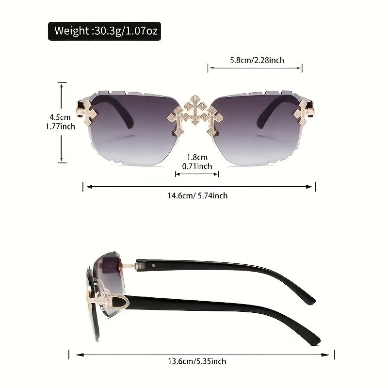 Lunettes de soleil sans cadre pour femmes carrées