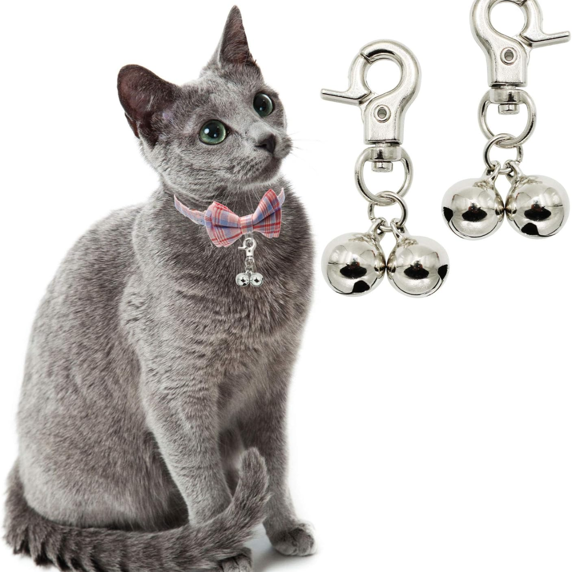 Cloches pour colliers de chien 2 Pack Collier de cloche en acier inoxydable pour chiens Chat