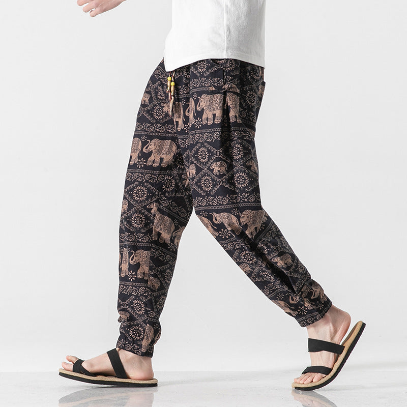 Pantalons de plage hommes Retro Buckle Pantalons occasionnels
