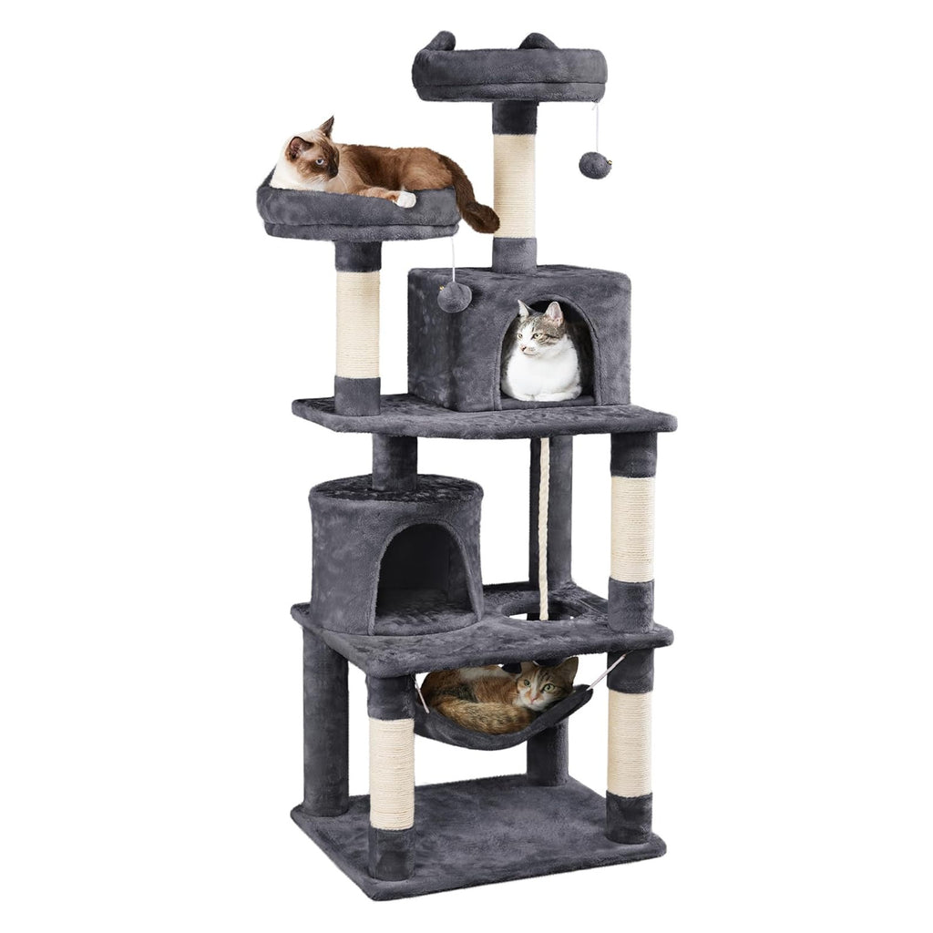 Arbre de chat vertical avec lit de chat intégré