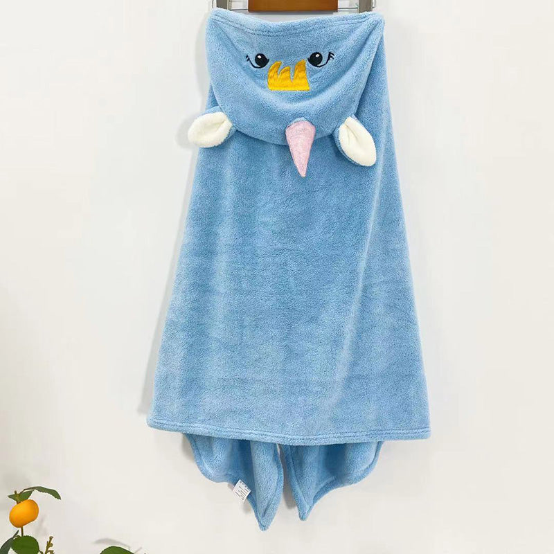 Coral Fleece à capuche mignon Peigne de bain Peigne de bain Lazy Châl Cap pour enfants