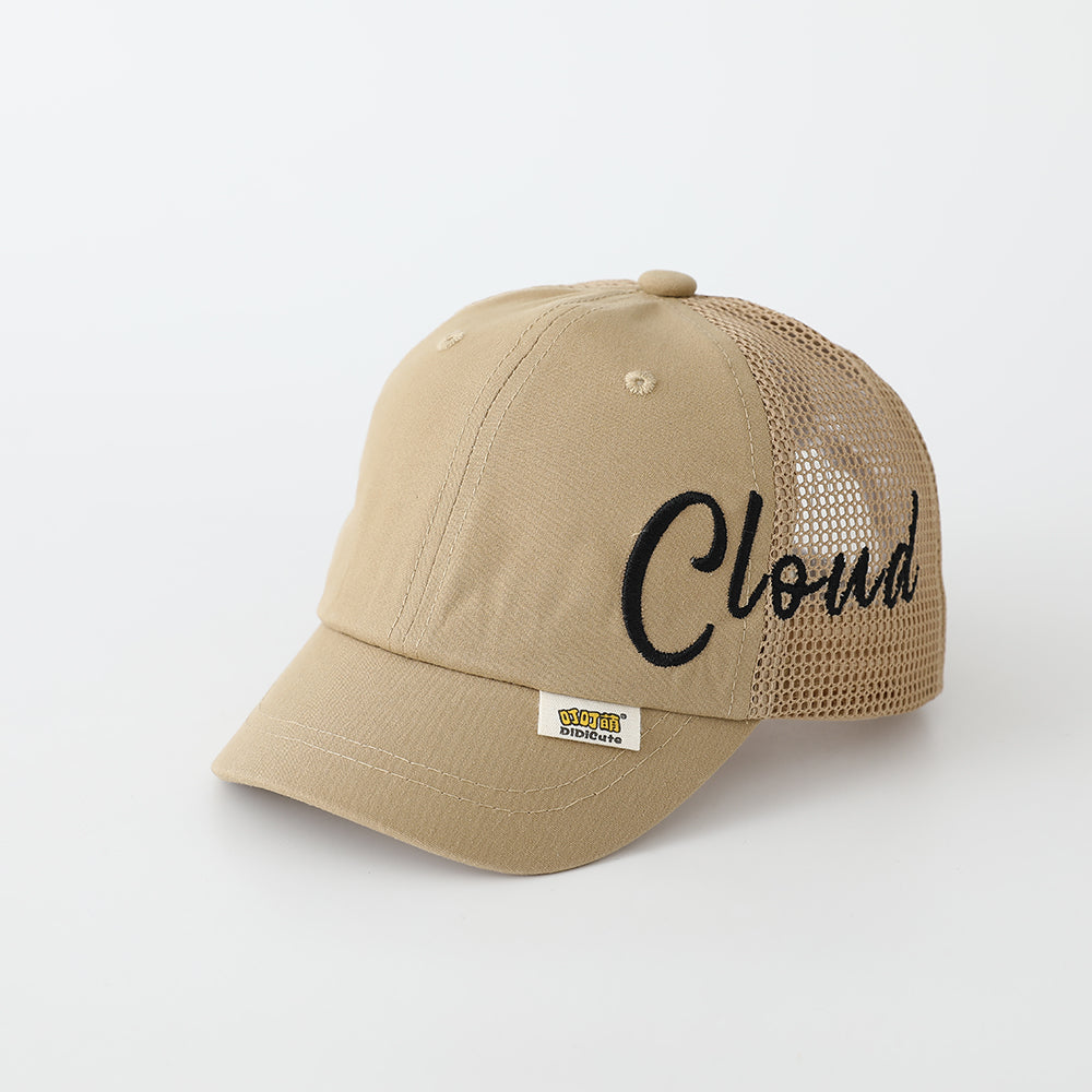 Été Garçons et filles' Side-lette Nuage Brodé Duckbill Hat avec tissu net Patching