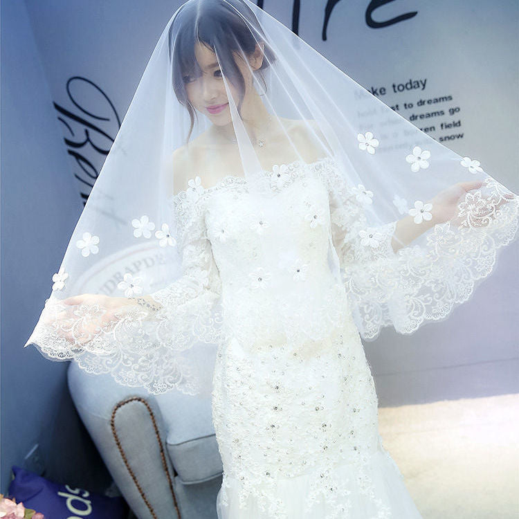 Style Veil Dentelle Coréenne Veil Pétal