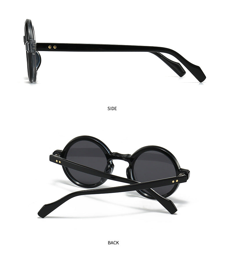 Lunettes de soleil européennes et américaines Retro Artistic Charm Style INS Lunettes de soleil rondes