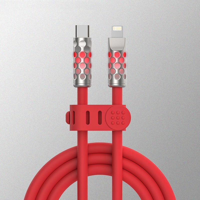 Câble de données lumineux en silicone liquide à charge rapide