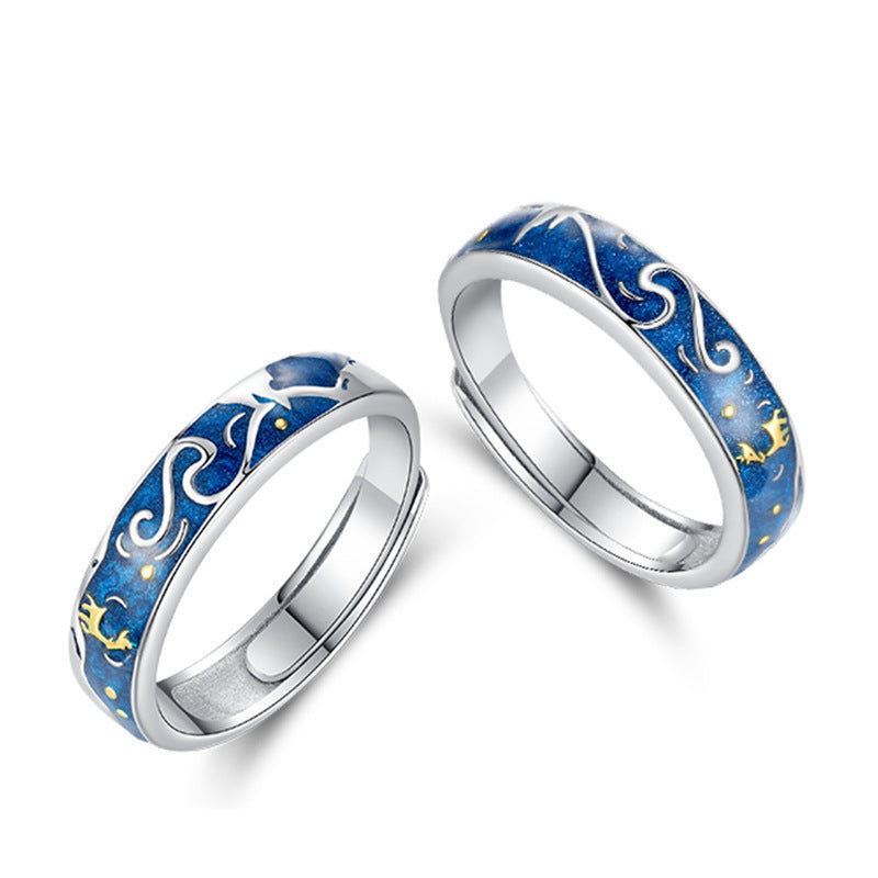 Un cerf a votre bague d'amour de renne Star Sky