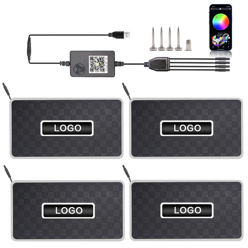 Tapis de voiture Ambiance Light Led Voiture lumière décorative Bluetooth RGB Foot Sound Control Rhyt