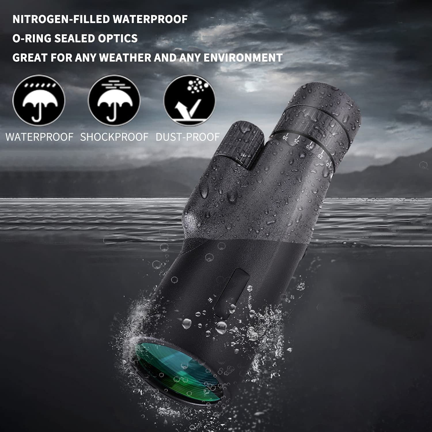 Télescope monoculaire 10-30x50 HD Zoom Téléscope pour appareil photo portable