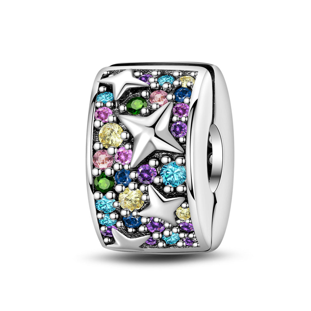 Argenté coloré Zircon Accent perles bracelet bricolage Charm