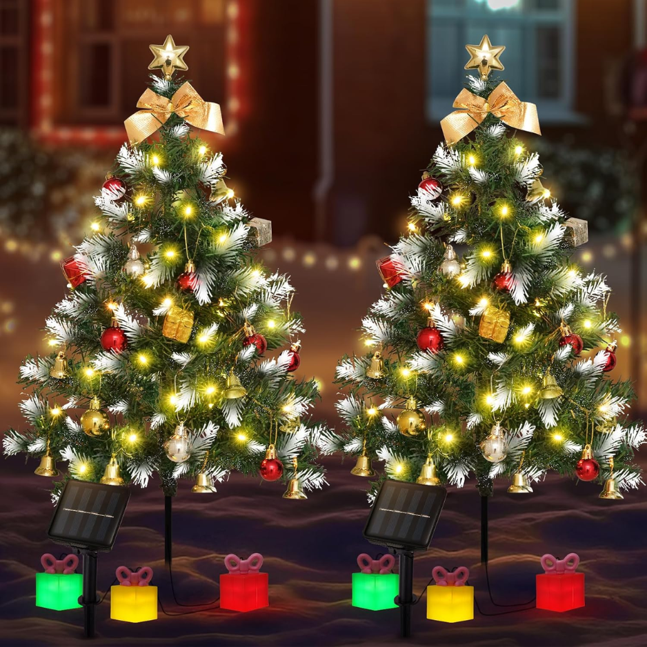 Mini lumières solaires d'arbre de Noël
