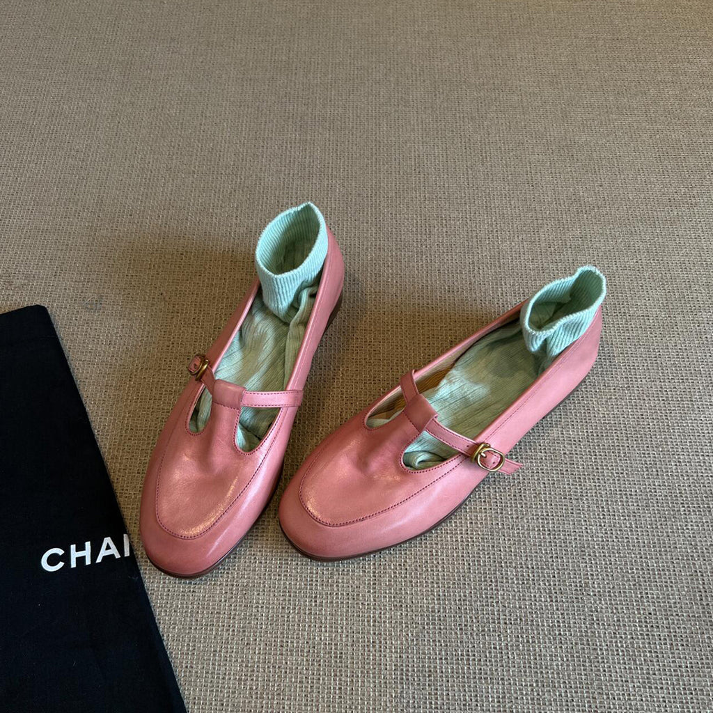 Femmes Retro T-Strap Slip-on Chaussures