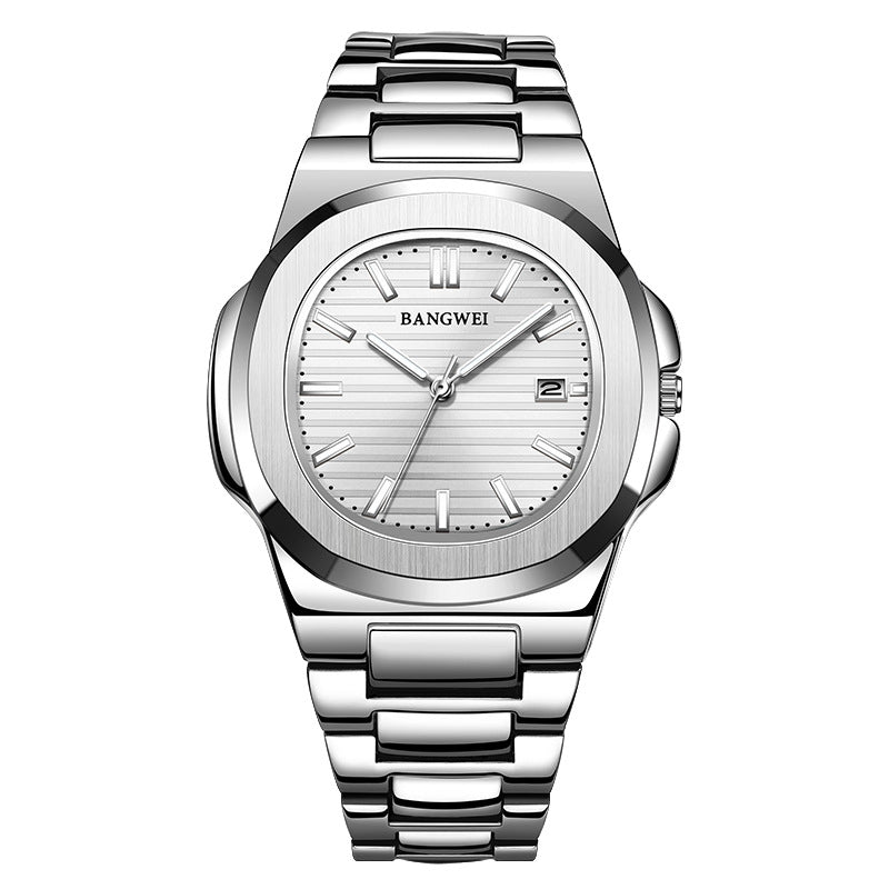 Mode Ceinture en acier Calendrier Lumineux Montres Hommes