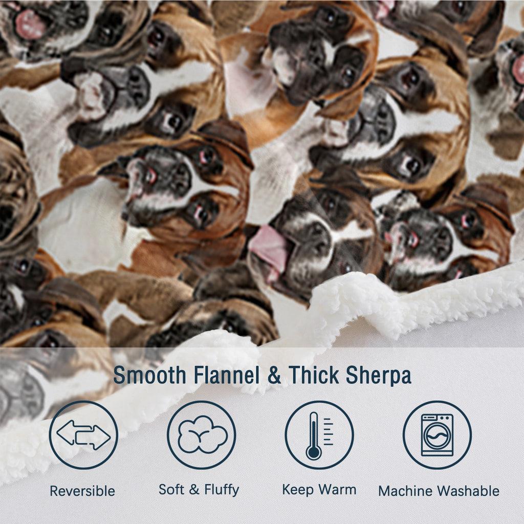 Blankets de Boxer Super Soft Fuzzy Dogs Blanket Pour Enfants Adultes Mignon Puppy Fleece Blanket Rev
