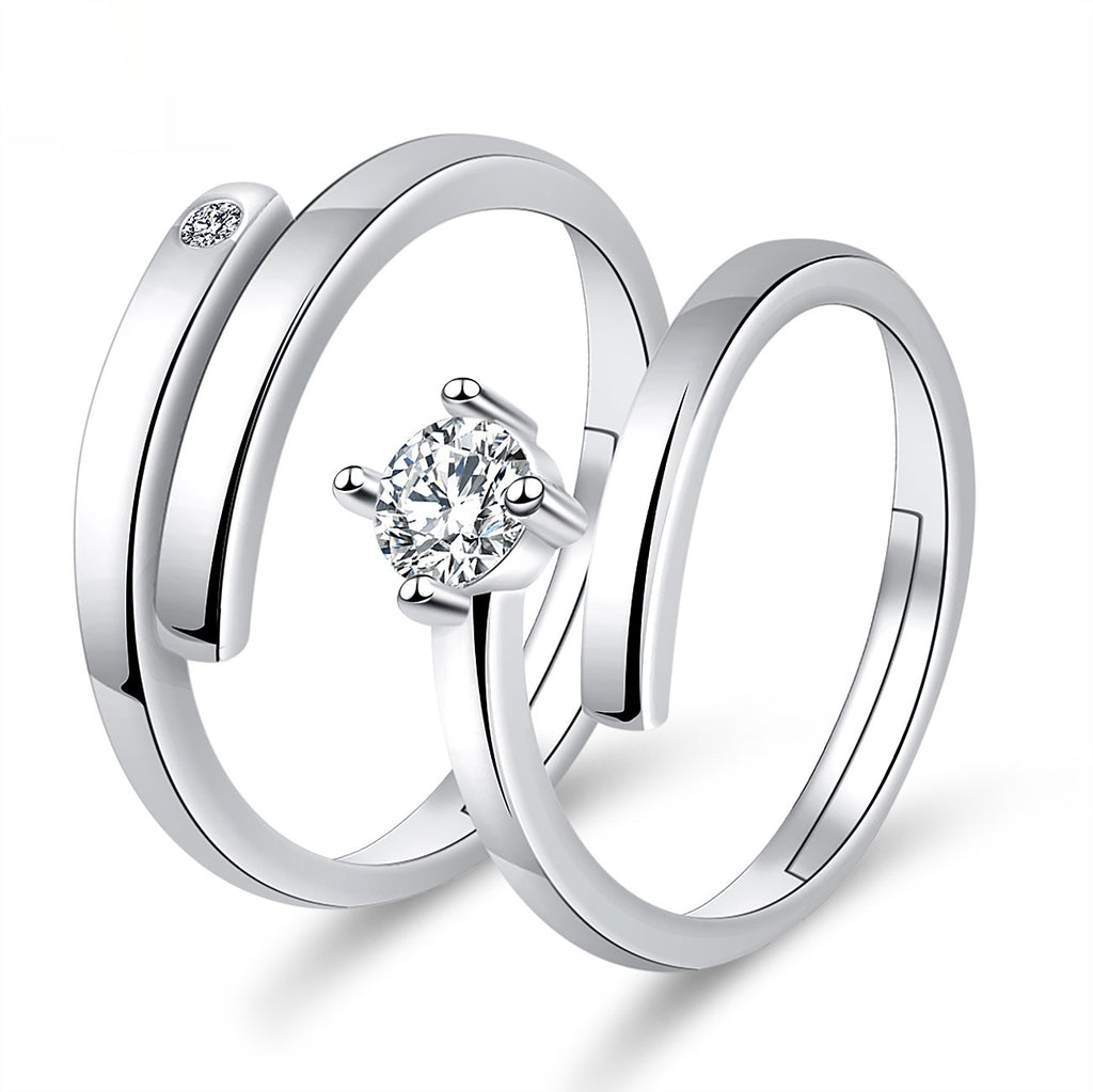 Moissanite Engagement Couple Anneaux Couple