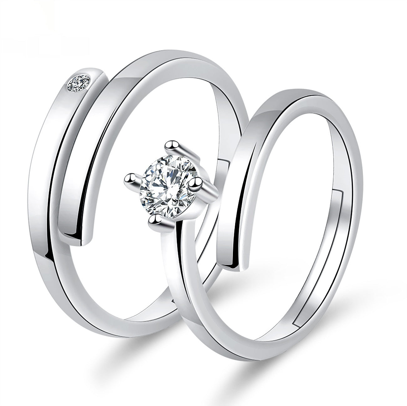 Moissanite Engagement Couple Anneaux Couple