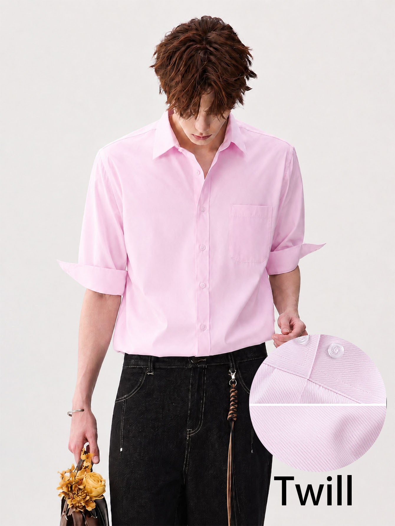 Chemise - Chemise décontractée pour homme à manches longues pleines en plein air