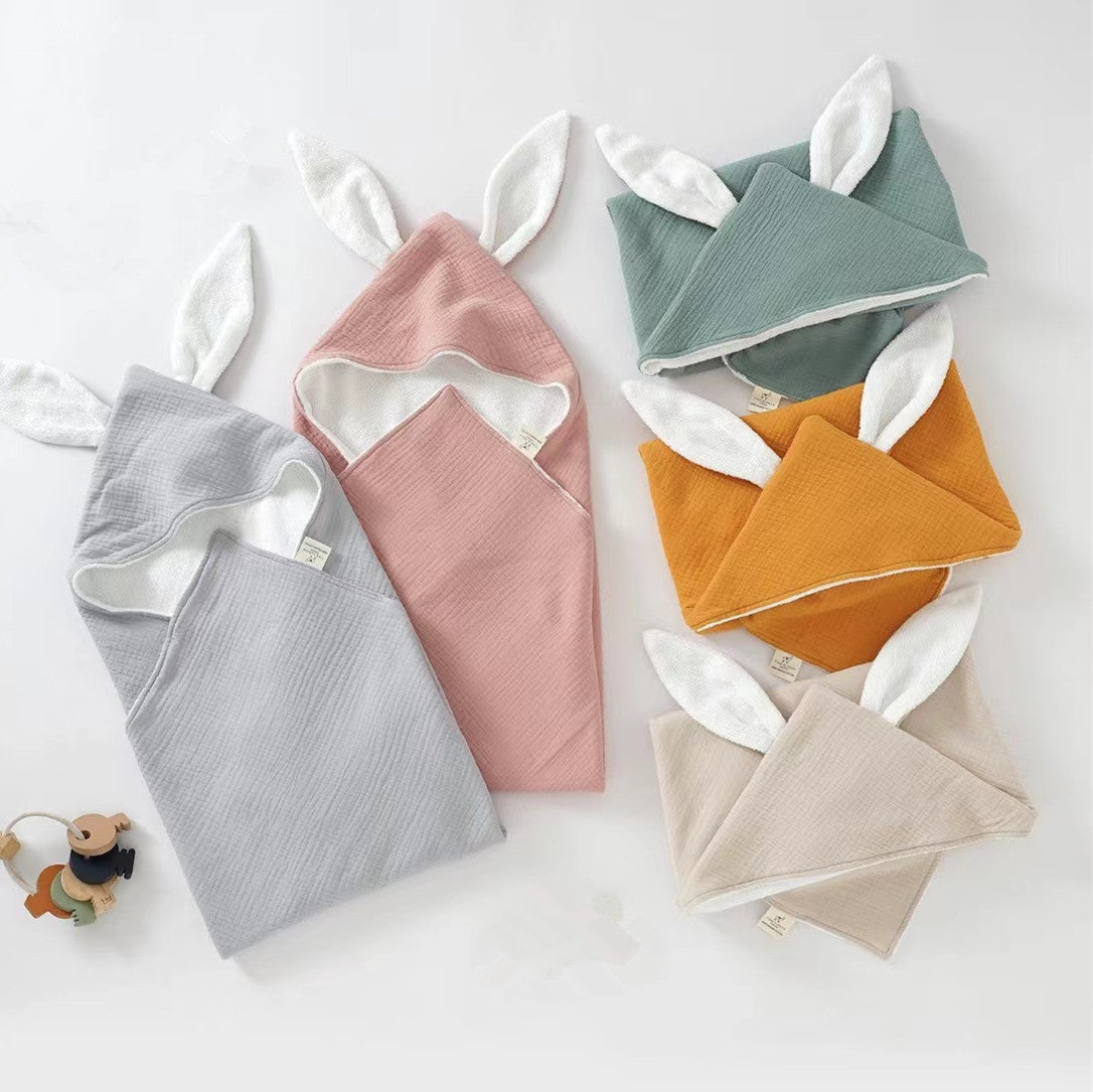 Serviette de bain bébé Pure Cotton Double couche Baignoire à capuche Gauze
