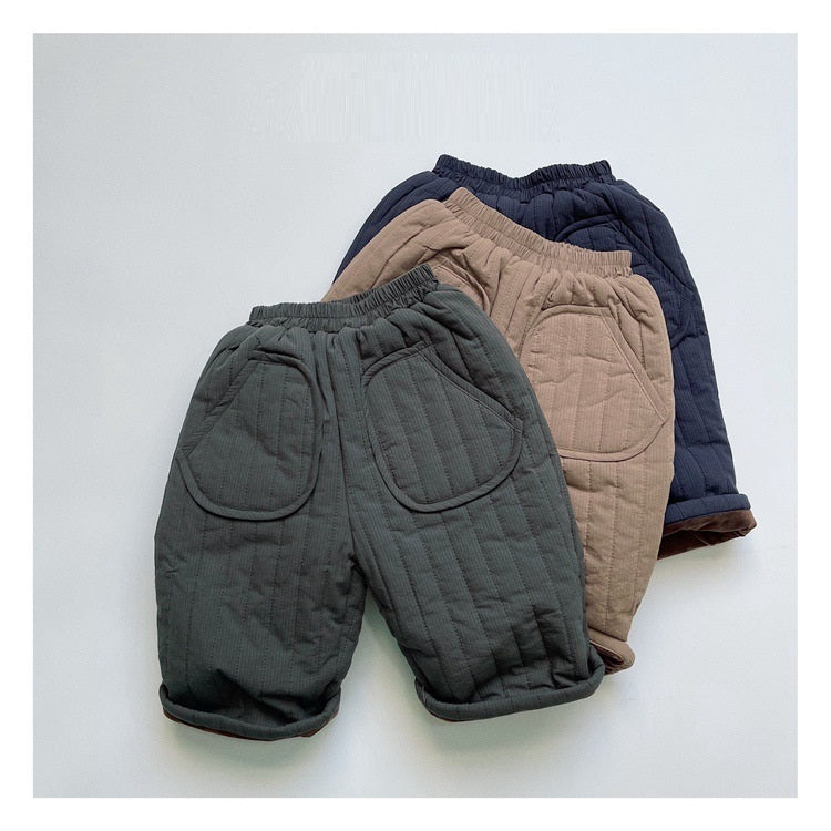 Pantalon léger en coton retro pour enfants à la jambe droite