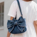 Sac de corps de denim à grande capacité avec Bow