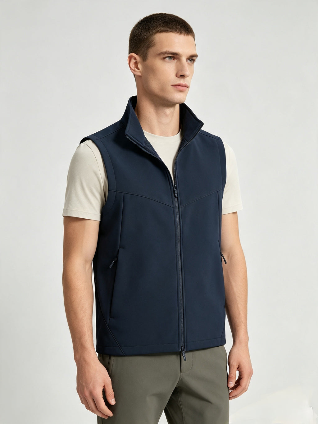 Hommes Femmes Couples Softshell Vest Stand Collar Zip Up Outdoor Sleeveless Jacket Windproof W