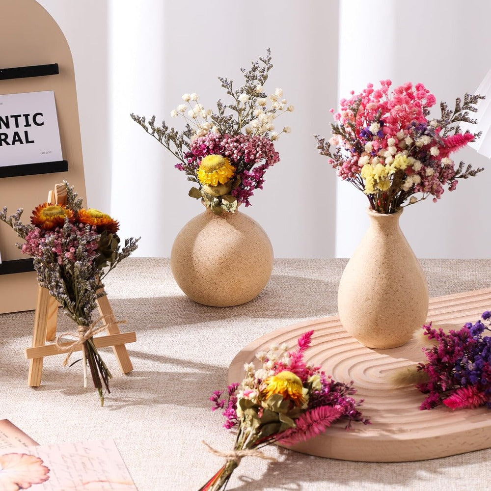Ensemble de 140 Mini fleurs séchées dans des nuances de rose